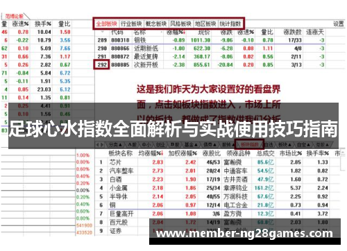 足球心水指数全面解析与实战使用技巧指南
